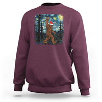Christmas Bigfoot Starry Night Sweatshirt Sasquatch Santa Hat Sasquatch Van Gogh Sky Painting Art - Wonder Print Shop