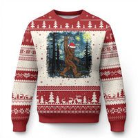 Bigfoot Starry Night Ugly Christmas Sweater Sasquatch Santa Hat Sasquatch Van Gogh Sky Painting Art Xmas Gift - Wonder Print Shop
