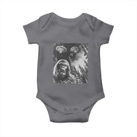 Funny Graphic Bigfoot Selfie with UFOs Weird Baby Onesie