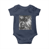 Funny Graphic Bigfoot Selfie with UFOs Weird Baby Onesie