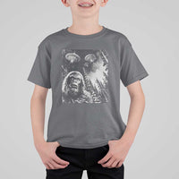 Funny Graphic Bigfoot Selfie with UFOs Weird T Shirt For Kid - Wonder Print Shop