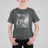 Funny Graphic Bigfoot Selfie with UFOs Weird T Shirt For Kid - Wonder Print Shop