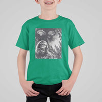 Funny Graphic Bigfoot Selfie with UFOs Weird T Shirt For Kid - Wonder Print Shop