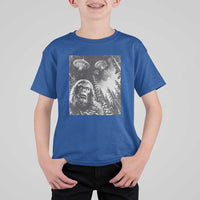 Funny Graphic Bigfoot Selfie with UFOs Weird T Shirt For Kid - Wonder Print Shop