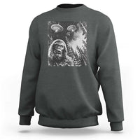 Funny Graphic Bigfoot Selfie with UFOs Weird Sweatshirt - Wonder Print Shop