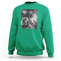 Funny Graphic Bigfoot Selfie with UFOs Weird Sweatshirt - Wonder Print Shop