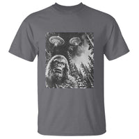 Funny Graphic Bigfoot Selfie with UFOs Weird T Shirt - Wonder Print Shop