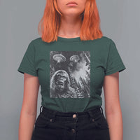 Funny Graphic Bigfoot Selfie with UFOs Weird T Shirt For Women - Wonder Print Shop
