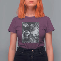 Funny Graphic Bigfoot Selfie with UFOs Weird T Shirt For Women - Wonder Print Shop