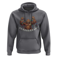 Bigfoot Christmas Hoodie Winter Yeti Sasquatch Loves Xmas Tree Lights