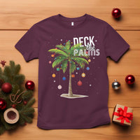 Hawaiian Christmas T Shirt Deck The Palms Christmas Palm Tree Beach Family Vacation - Wonder Print Shop