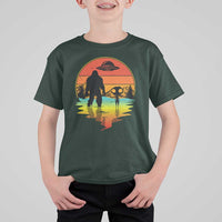 Funny Bigfoot Christmas T Shirt For Kid Believe Bigfoot Alien Santa Hat Sasquatch Loves - Wonder Print Shop