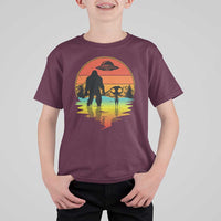 Funny Bigfoot Christmas T Shirt For Kid Believe Bigfoot Alien Santa Hat Sasquatch Loves - Wonder Print Shop