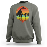 Funny Bigfoot Christmas Sweatshirt Believe Bigfoot Alien Santa Hat Sasquatch Loves - Wonder Print Shop