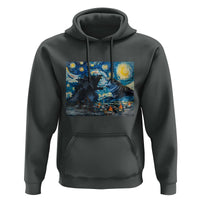 Godzilla Versus Moo Deng Hoodie Vintage Van Gogh Starry Night