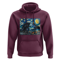 Godzilla Versus Moo Deng Hoodie Vintage Van Gogh Starry Night