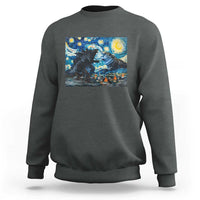 Godzilla Versus Moo Deng Sweatshirt Vintage Van Gogh Starry Night - Wonder Print Shop