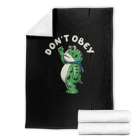 Portland Frog Throw Blanket Don't Obey Inflatable Costume Protest - Wonder Print Shop