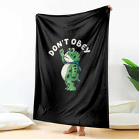 Portland Frog Throw Blanket Don't Obey Inflatable Costume Protest - Wonder Print Shop