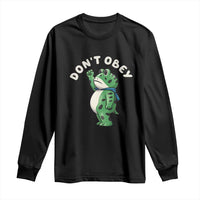 Portland Frog Long Sleeve Shirt Don't Obey Inflatable Costume Protest - Wonder Print Shop
