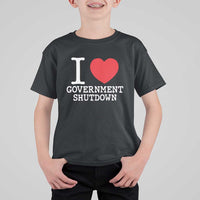 I Love Government Shutdown T Shirt For Kid Libertarian Anarchist - Wonder Print Shop