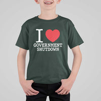 I Love Government Shutdown T Shirt For Kid Libertarian Anarchist - Wonder Print Shop