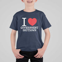 I Love Government Shutdown T Shirt For Kid Libertarian Anarchist - Wonder Print Shop