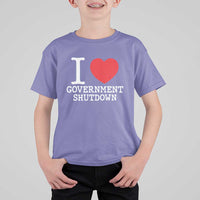 I Love Government Shutdown T Shirt For Kid Libertarian Anarchist - Wonder Print Shop