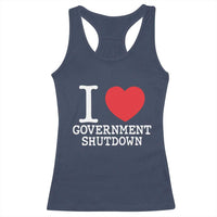 I Love Government Shutdown Racerback Tank Top Libertarian Anarchist - Wonder Print Shop