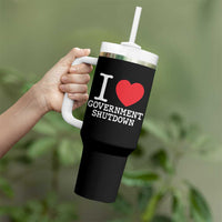 I Love Government Shutdown Tumbler With Handle Libertarian Anarchist - Wonder Print Shop