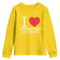 I Love Government Shutdown Youth Sweatshirt Libertarian Anarchist - Wonder Print Shop