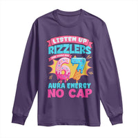 Listen Up Rizzlers This Sigma Has 67 Aura Energy Six Seven Long Sleeve Shirt Baseball Drip Number 67 - Wonder Print Shop