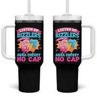 Listen Up Rizzlers This Sigma Has 67 Aura Energy Six Seven Tumbler With Handle Baseball Drip Number 67 - Wonder Print Shop