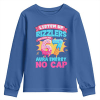 Listen Up Rizzlers This Sigma Has 67 Aura Energy Six Seven Youth Sweatshirt Baseball Drip Number 67 - Wonder Print Shop