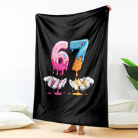 Funny 67 Six Seven Ice Cream Drip Throw Blanket Cool Meme 6 7 Funny Number Couple Matching Costume - Wonder Print Shop