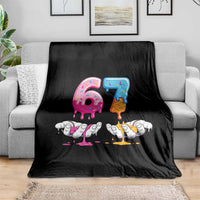 Funny 67 Six Seven Ice Cream Drip Throw Blanket Cool Meme 6 7 Funny Number Couple Matching Costume - Wonder Print Shop