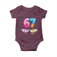 Funny 67 Six Seven Ice Cream Drip Baby Onesie Cool Meme 6 7 Funny Number Couple Matching Costume - Wonder Print Shop