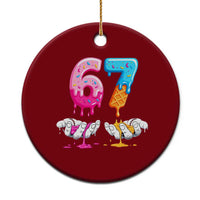 Funny 67 Six Seven Ice Cream Drip Ceramic Ornament Cool Meme 6 7 Funny Number Couple Matching Costume - Wonder Print Shop