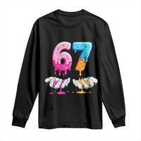 Funny 67 Six Seven Ice Cream Drip Long Sleeve Shirt Cool Meme 6 7 Funny Number Couple Matching Costume - Wonder Print Shop
