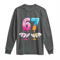Funny 67 Six Seven Ice Cream Drip Long Sleeve Shirt Cool Meme 6 7 Funny Number Couple Matching Costume - Wonder Print Shop