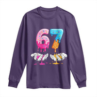 Funny 67 Six Seven Ice Cream Drip Long Sleeve Shirt Cool Meme 6 7 Funny Number Couple Matching Costume - Wonder Print Shop