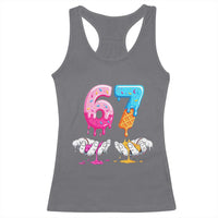 Funny 67 Six Seven Ice Cream Drip Racerback Tank Top Cool Meme 6 7 Funny Number Couple Matching Costume - Wonder Print Shop