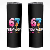 Funny 67 Six Seven Ice Cream Drip Skinny Tumbler Cool Meme 6 7 Funny Number Couple Matching Costume - Wonder Print Shop