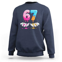Funny 67 Six Seven Ice Cream Drip Sweatshirt Cool Meme 6 7 Funny Number Couple Matching Costume - Wonder Print Shop