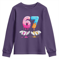 Funny 67 Six Seven Ice Cream Drip Youth Sweatshirt Cool Meme 6 7 Funny Number Couple Matching Costume - Wonder Print Shop