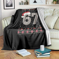 Funny Six Seven 6 7 Meme Ugly Christmas Throw Blanket Gen Alpha Slang - Wonder Print Shop