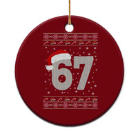 Funny Six Seven 6 7 Meme Ugly Christmas Ceramic Ornament Gen Alpha Slang - Wonder Print Shop