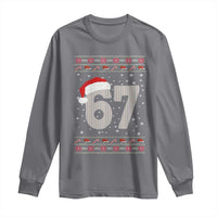 Funny Six Seven 6 7 Meme Ugly Christmas Long Sleeve Shirt Gen Alpha Slang - Wonder Print Shop