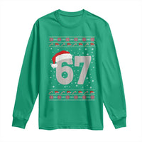 Funny Six Seven 6 7 Meme Ugly Christmas Long Sleeve Shirt Gen Alpha Slang - Wonder Print Shop