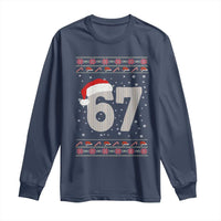 Funny Six Seven 6 7 Meme Ugly Christmas Long Sleeve Shirt Gen Alpha Slang - Wonder Print Shop